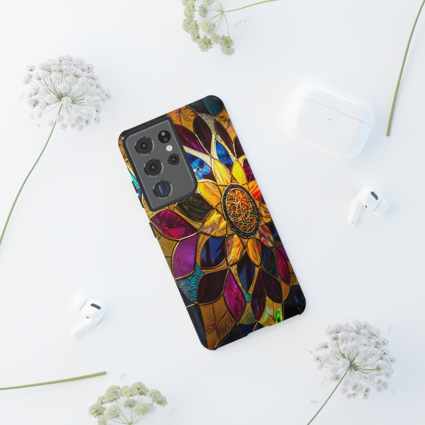 Cosmic Stained Glass Mandala Phone Case