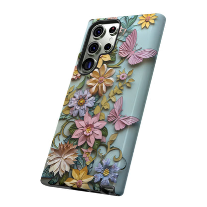 Pastel Pink Butterflies and Flowers iPhone Case