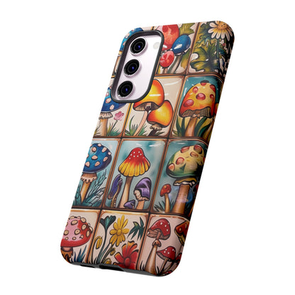 Trippy Magic Mushroom Tile  Abstract Art Phone Case