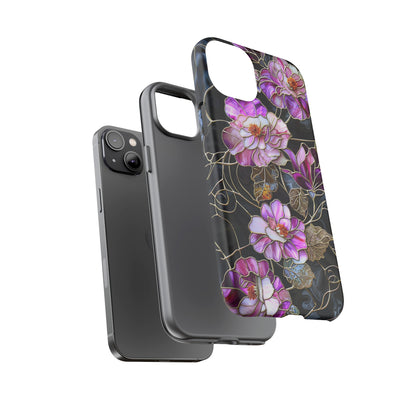 Magenta Color Floral Stained Glass Phone Case