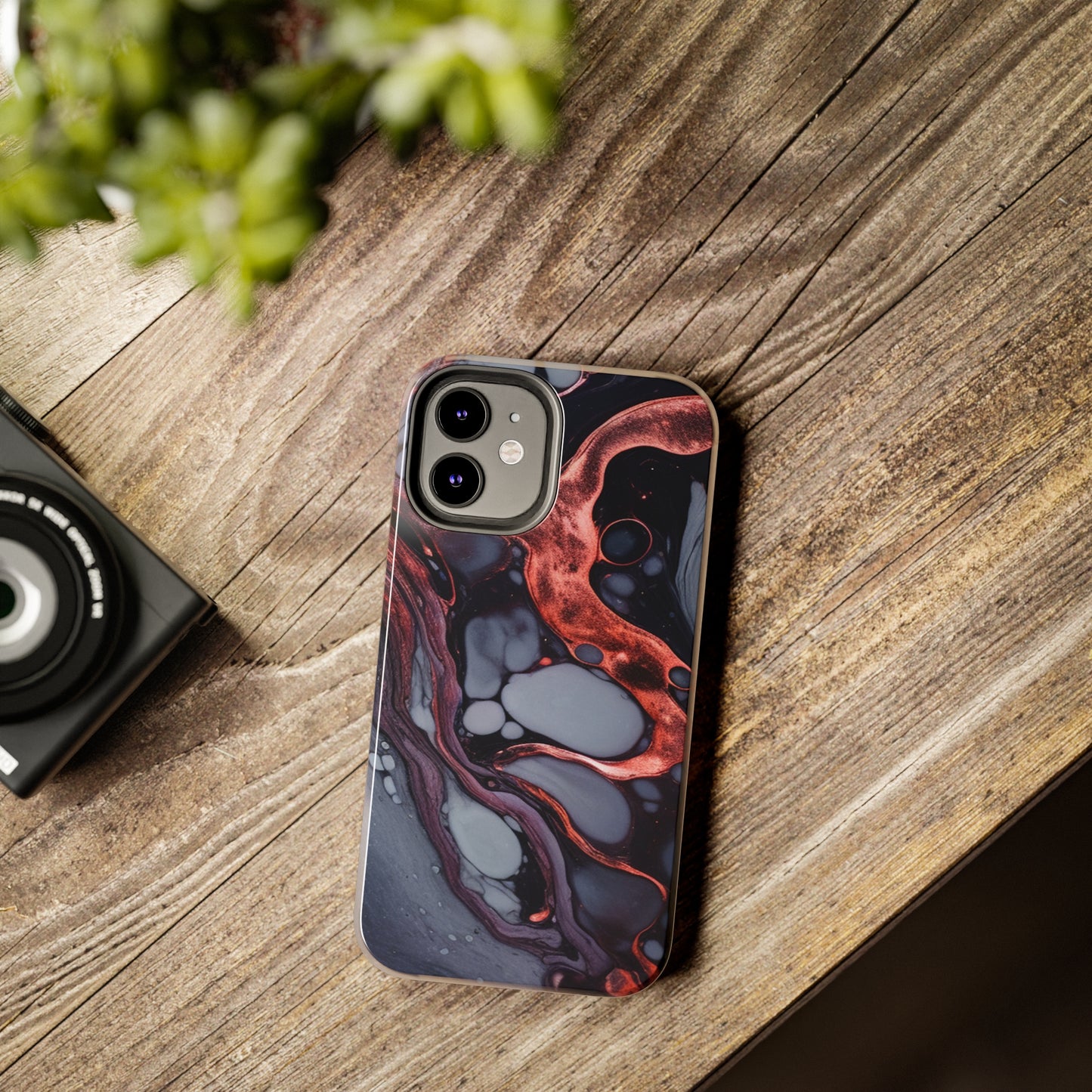 Marbled Dark Lava Flow Phone Case | Embrace the Vibrant Magma Vibes