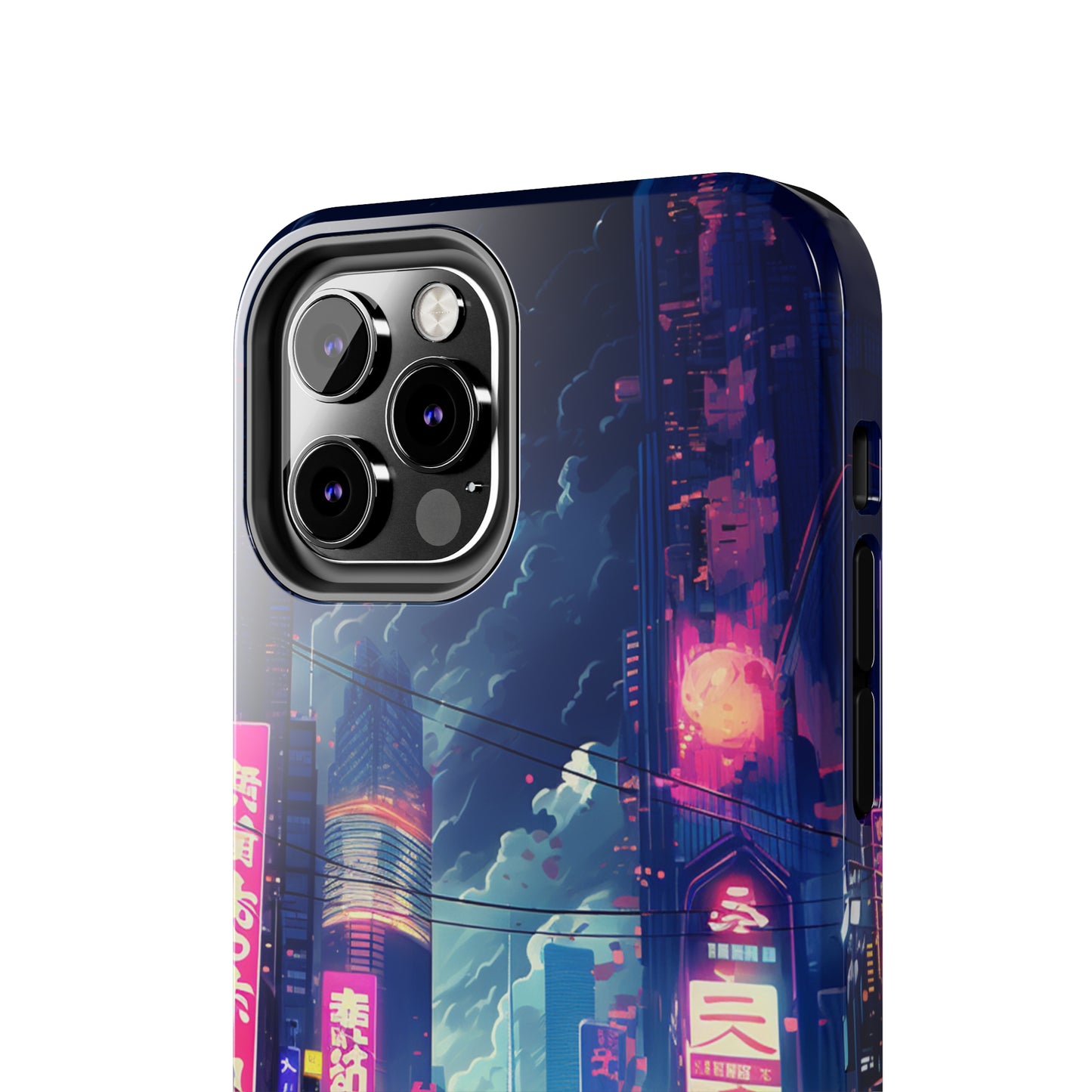 Synthwave Japanese Cyberpunk Night City iPhone Case