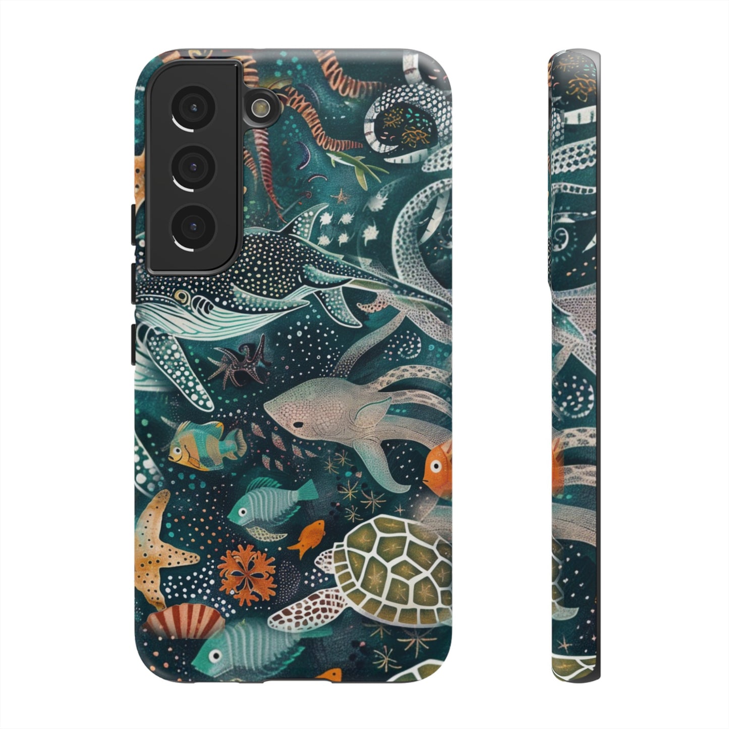 Undersea World Shark, Turtle, Manta Ray Phone Case