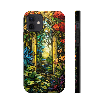 Secret Garden Stained Glass iPhone Tough Case | Unveil the Beauty of Nature with Reliable Protection