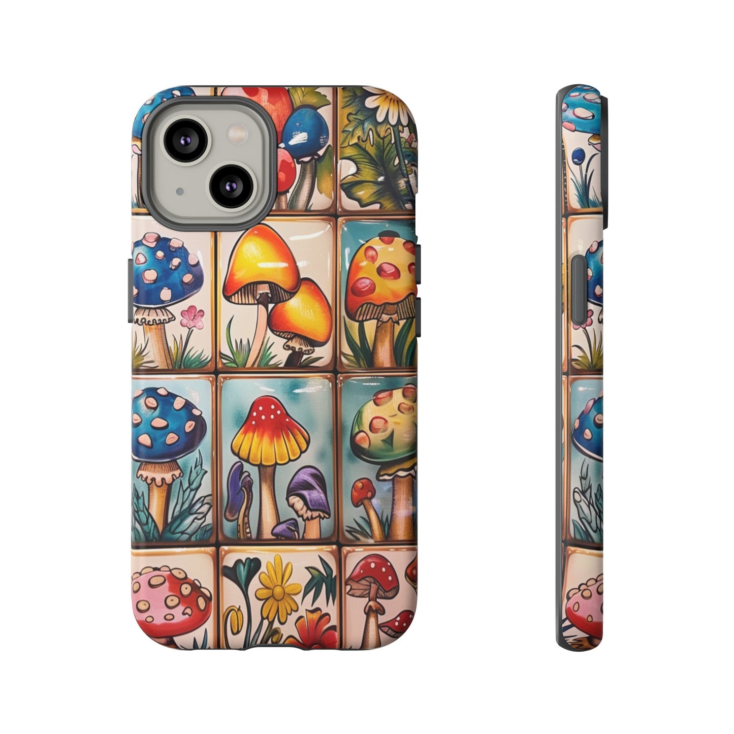 Trippy Magic Mushroom Tile  Abstract Art Phone Case