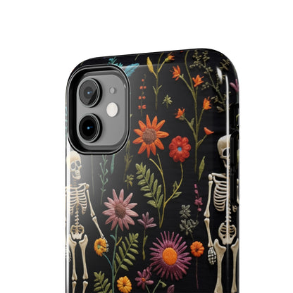 Skeletons in the garden Halloween Embroidery Phone Case