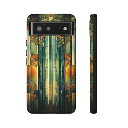 Art Deco Stained Glass floral Phone Case for iPhone 15, 14, Pro Max, 13, 12 & Samsung Galaxy S23, S22, S21, Google Pixel