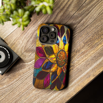 Cosmic Stained Glass Mandala Phone Case