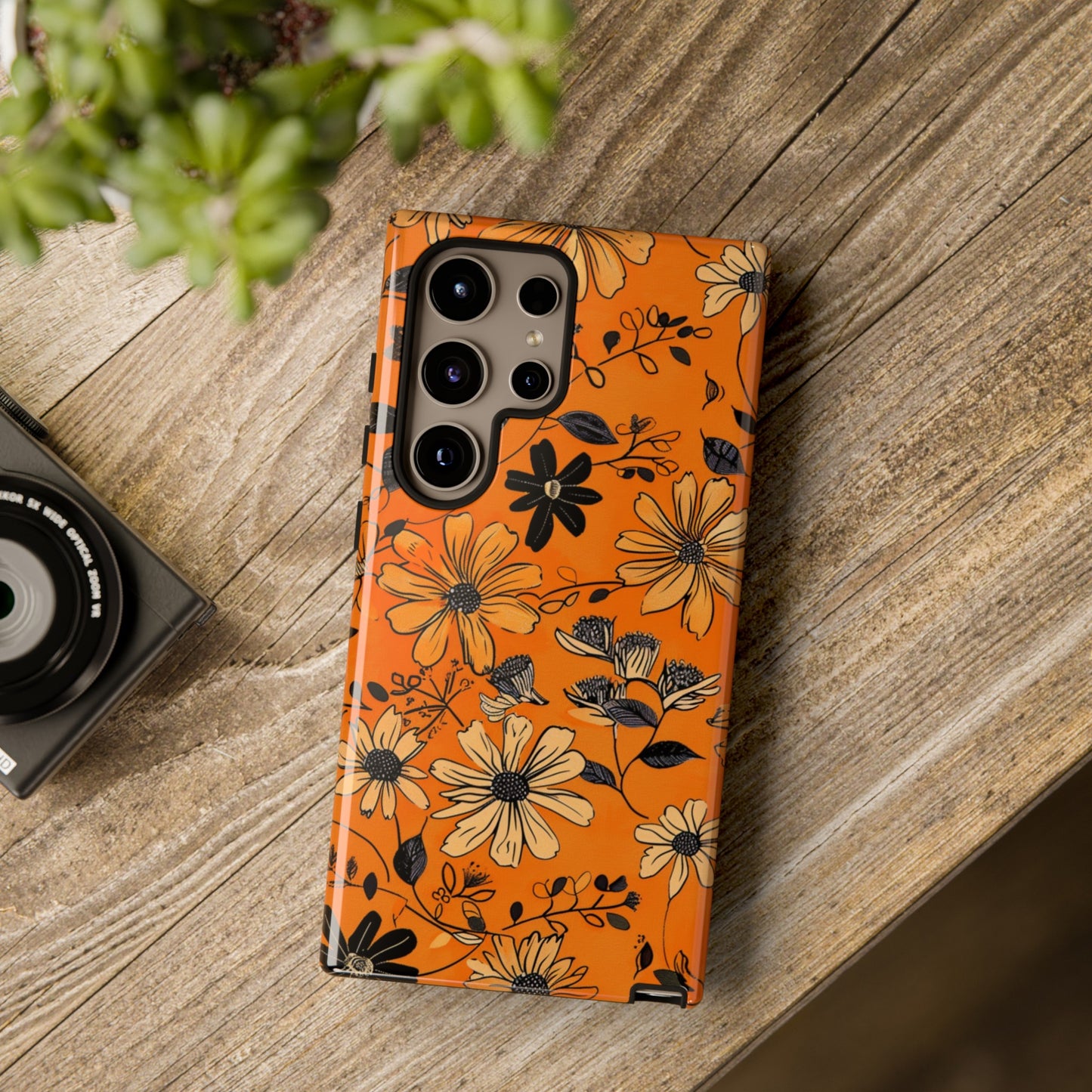 Orange Floral Phone Case Cute Summer Flower Aesthetic