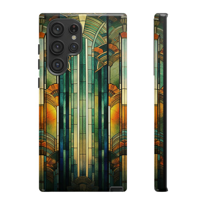 Art Deco Stained Glass floral Phone Case for iPhone 15, 14, Pro Max, 13, 12 & Samsung Galaxy S23, S22, S21, Google Pixel