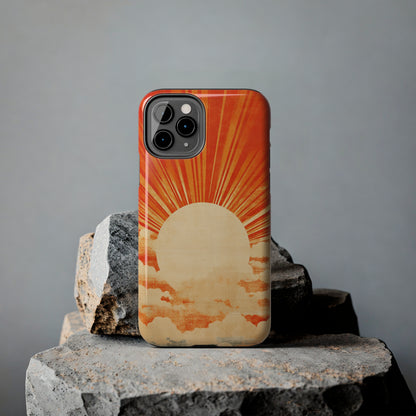 Retro Abstract Sunburst iPhone Case | Embrace the Nostalgic Charm of Artistic Rays