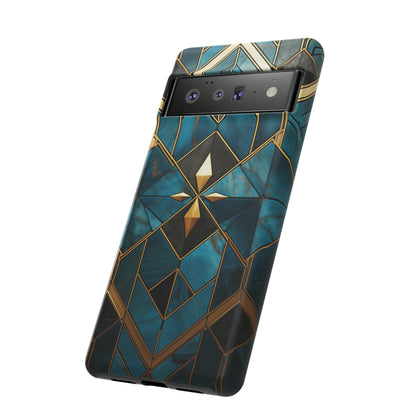 Gold and Blue Marble Mosaic Phone Case