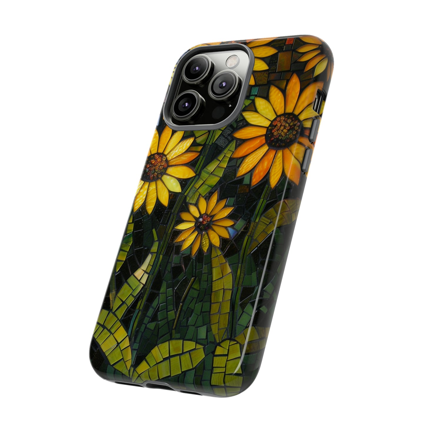 Yellow and Gold Daisy Mosaic Stained Glass Phone Case