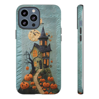 Halloween Haunted House Vintage Embroidery Style Phone Cover