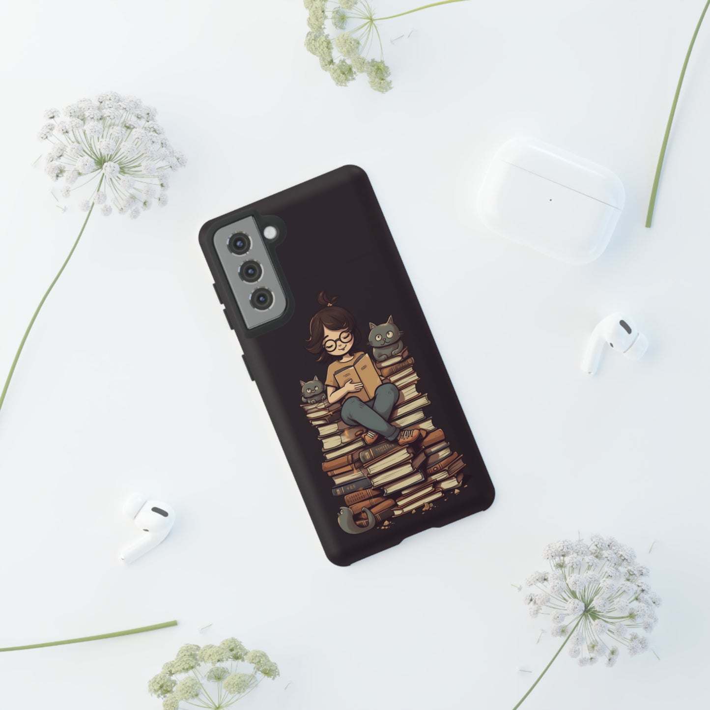 Cats and Books Phone Case