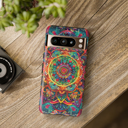 Cosmic Stained Glass Mandala Phone Case