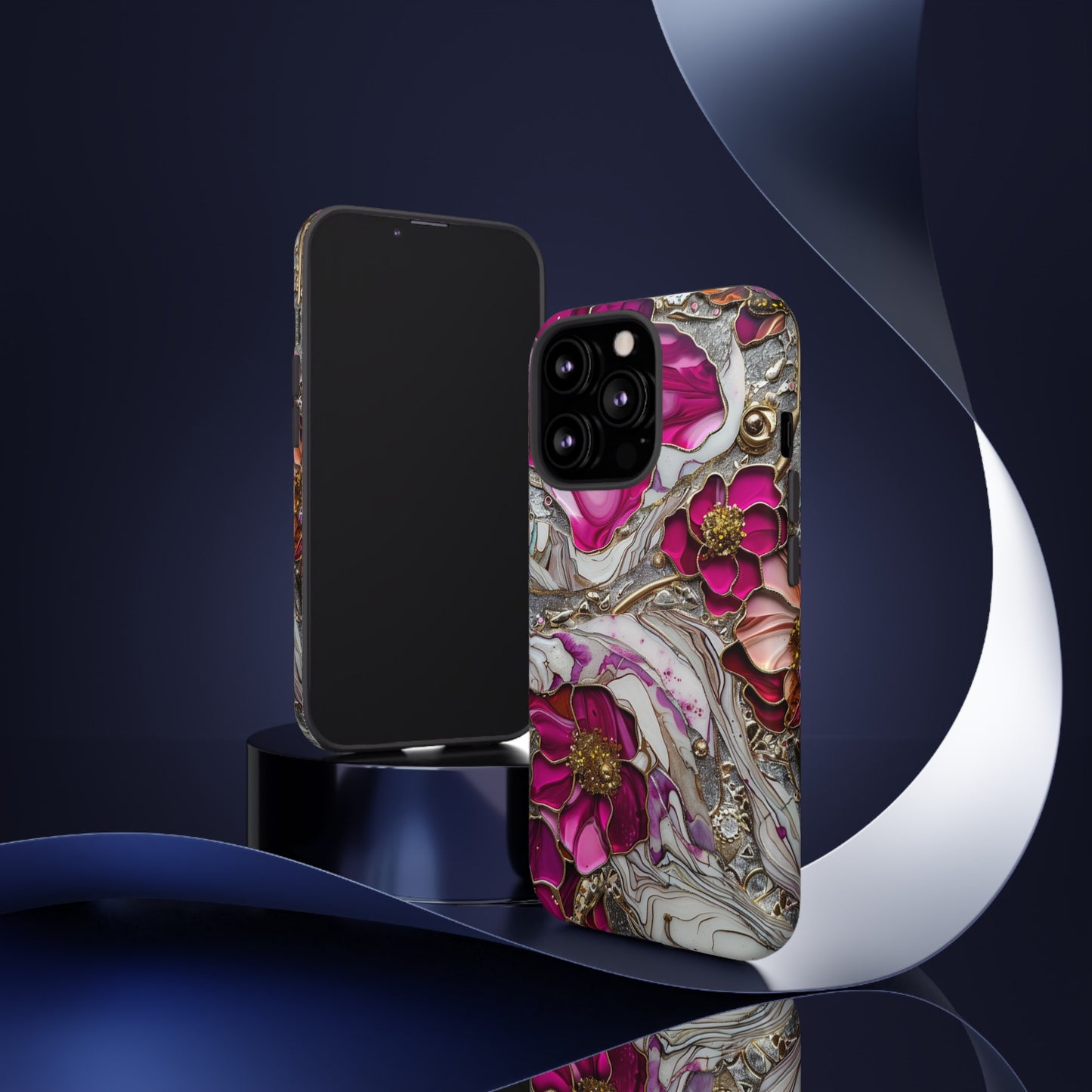 Stained Glass Magenta Floral Paisley Explosion Phone Case