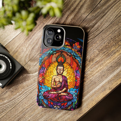 Stained Glass Magic iPhone Case: Psychedelic Tibet Buddha Mandala | iPhone 13 Case Mystical Tibetan Artistry