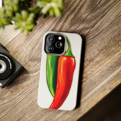 Green or Red Hot Chiles iPhone Case | New Mexico Fiery Flavors for Spice Lovers