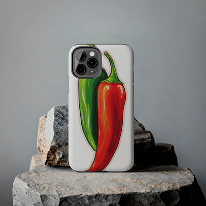 Green or Red Hot Chiles iPhone Case | New Mexico Fiery Flavors for Spice Lovers