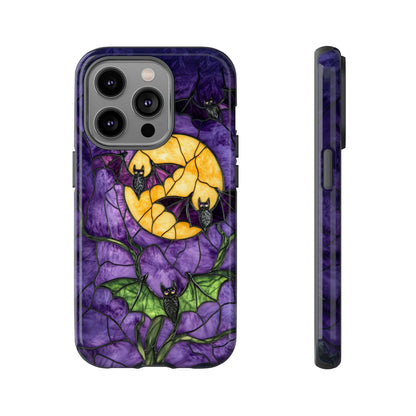 Full Moon Stained Glass Style Halloween Bats Phone Case