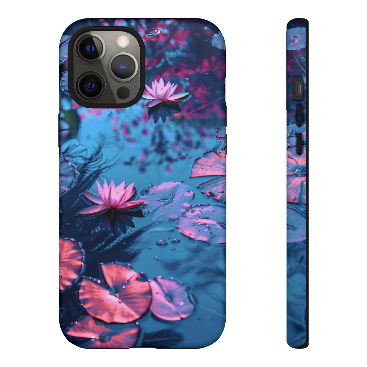 Magenta and Blue Color Zen Lily Pad Phone Case