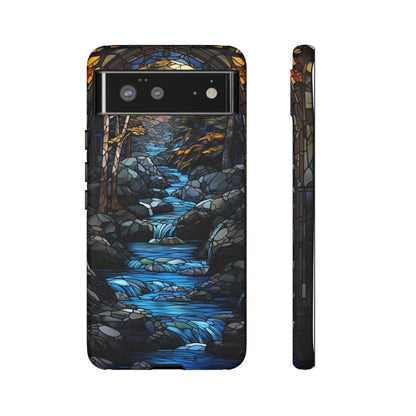 Stained Glass Stone Bridge and River Art Phone Case