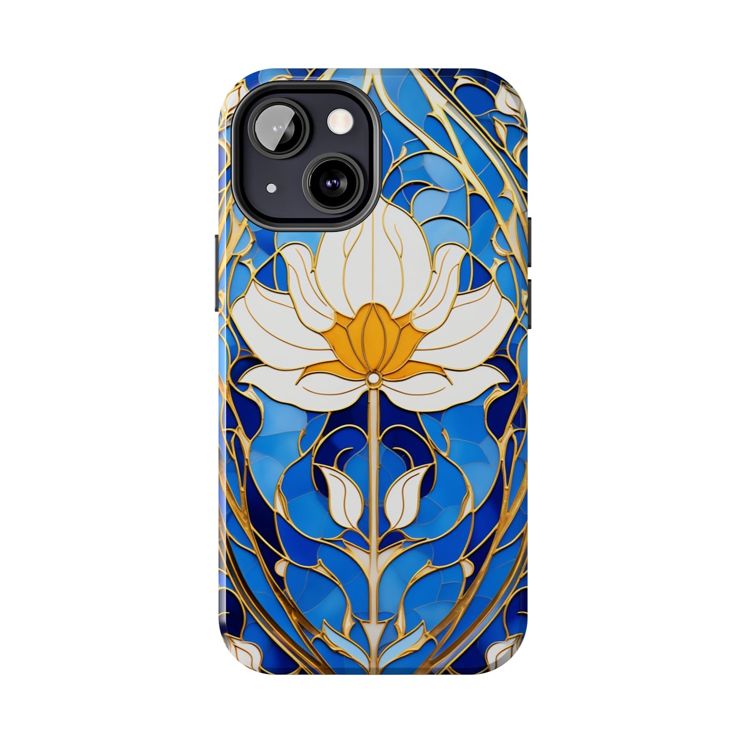 Art Deco Stained Glass iPhone Case | Vintage Floral Glamour, iPhone Case for Models 11 through 14 Pro Max