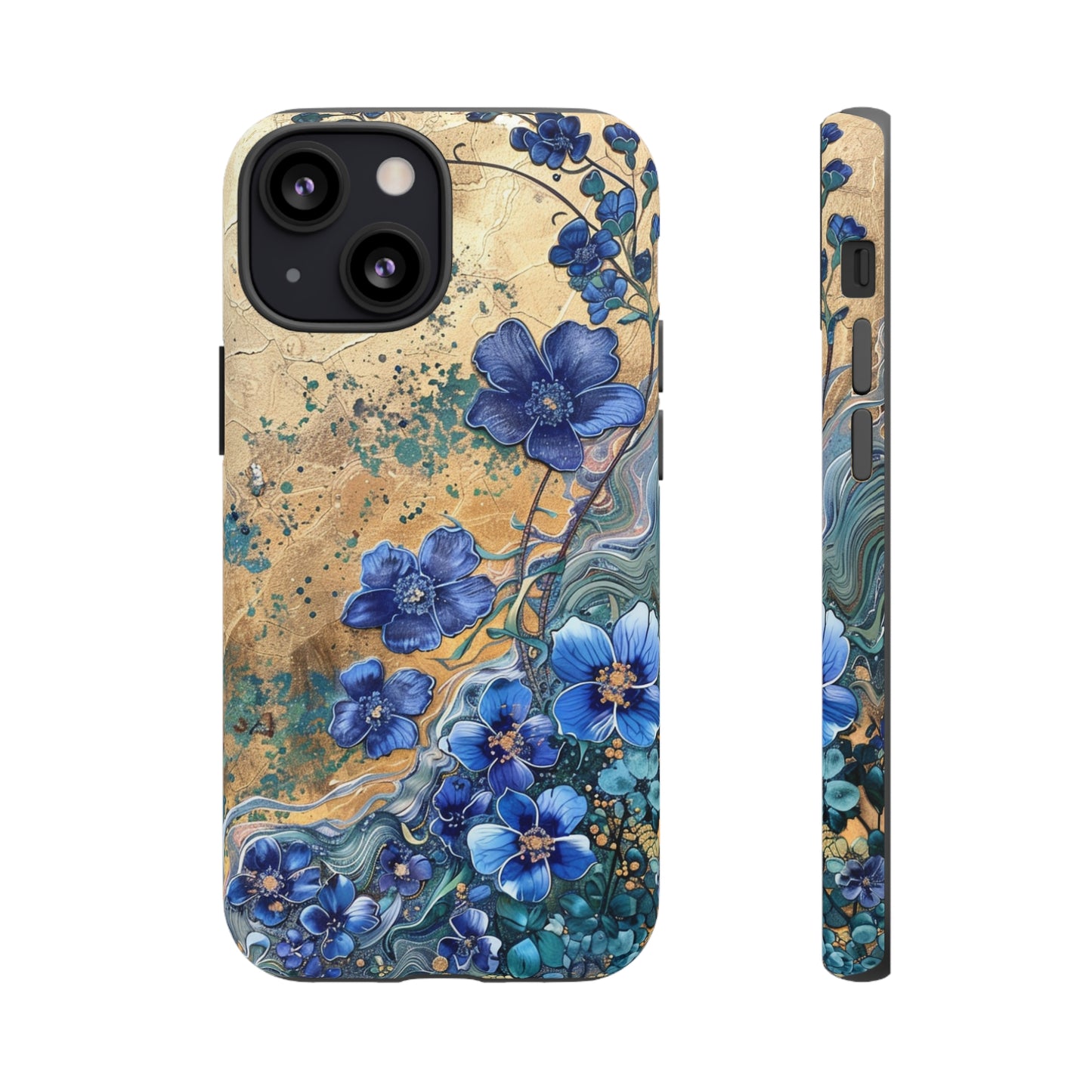 Forget Me Nots Vintage Color Splash Floral Design Phone Case