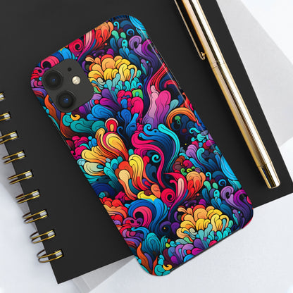 Psychedelic Rainbow Tough iPhone Case | Embrace Vibrant Style and Reliable Protection