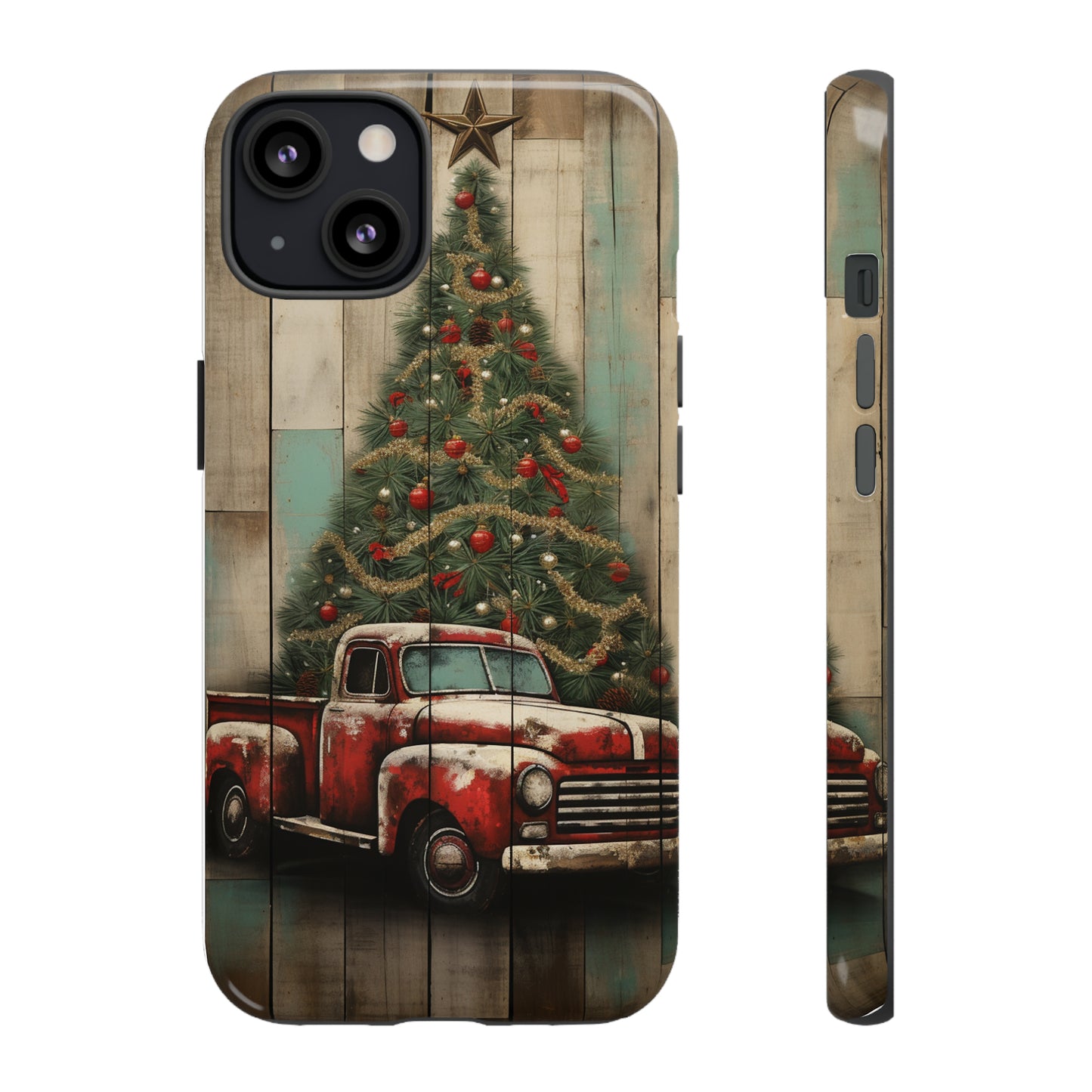 Classic Red Pickup Truck Christmas Phone Case