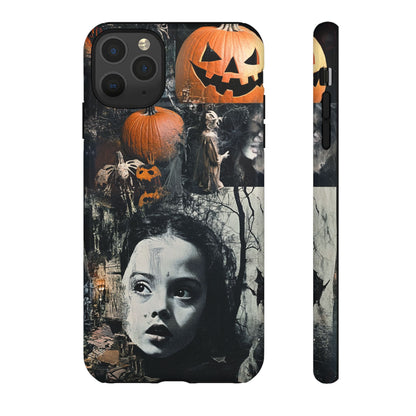 Vintage Halloween Collage Wednesday Goth Style Jackolantern Spooky Phone Cover