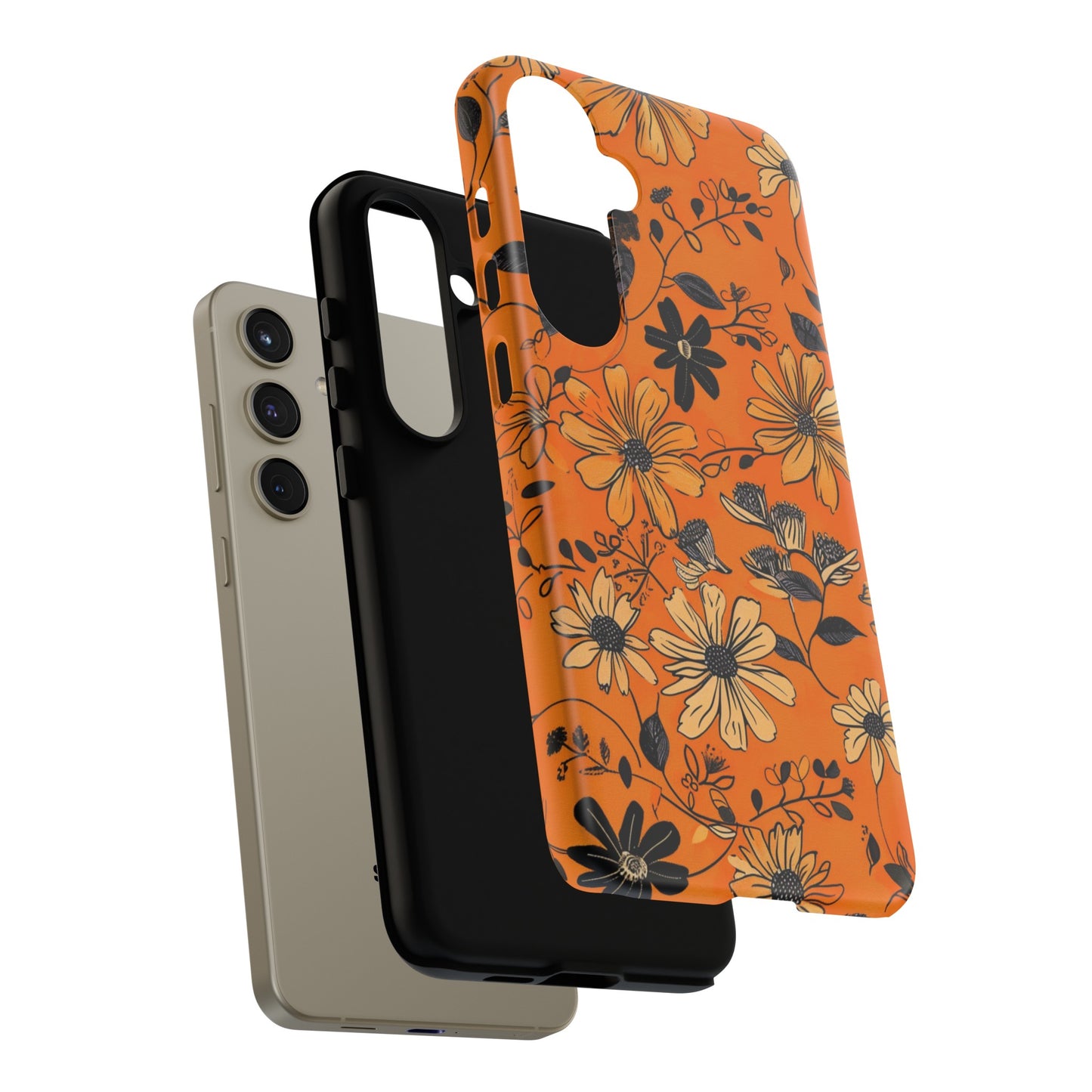 Orange Floral Phone Case Cute Summer Flower Aesthetic