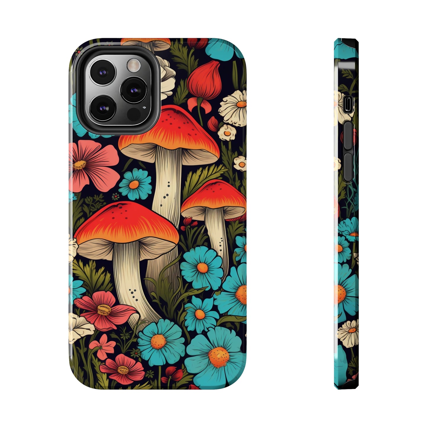 Psychedelic Retro Mushrooms iPhone case | Dive into Vintage Vibes