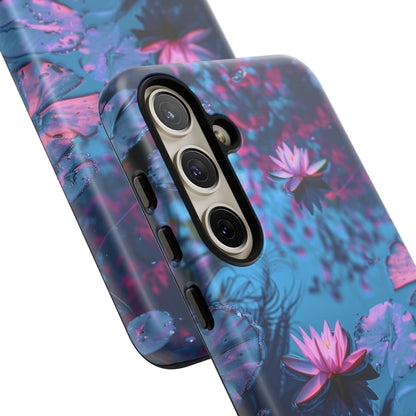 Magenta and Blue Color Zen Lily Pad Phone Case