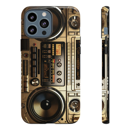 Urban Beats: Boombox Hip Hop Music Pixel Phone Case | Retro Rhythms for iPhone 15 Models