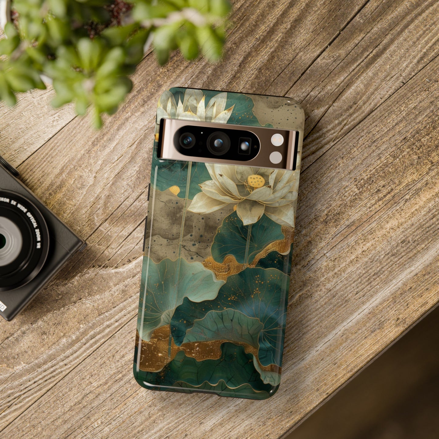 Zen Stained Glass Lotus Floral Design Phone Case