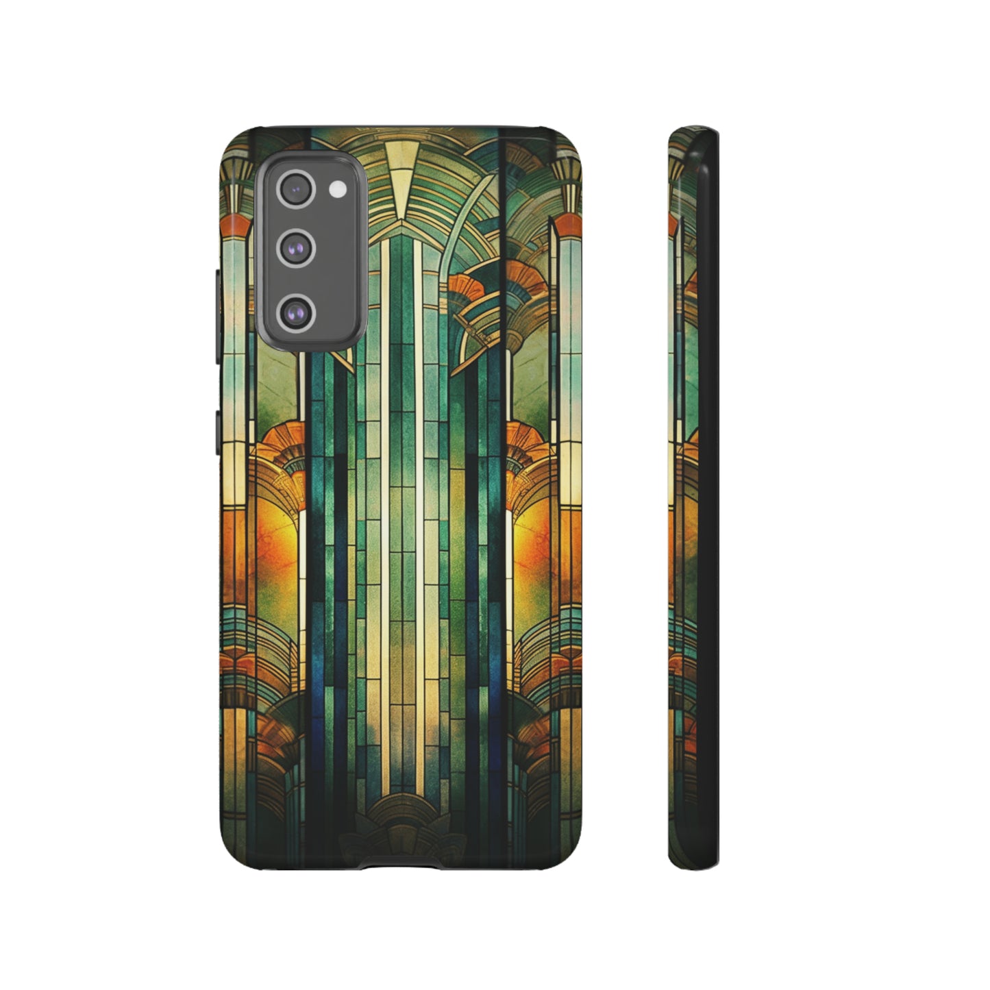 Art Deco Stained Glass floral Phone Case for iPhone 15, 14, Pro Max, 13, 12 & Samsung Galaxy S23, S22, S21, Google Pixel