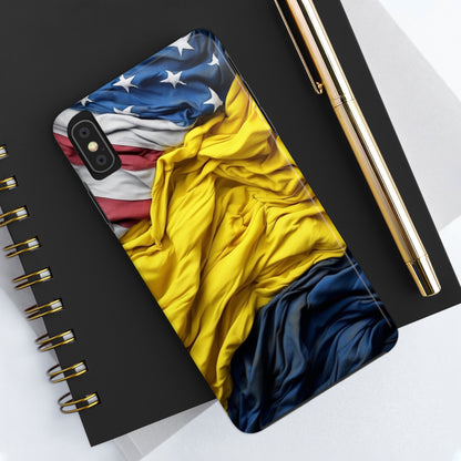 Support Ukraine Flag Phone Case | Show Your Ukrainian USA Patriotic Spirit with a Tough iPhone Case