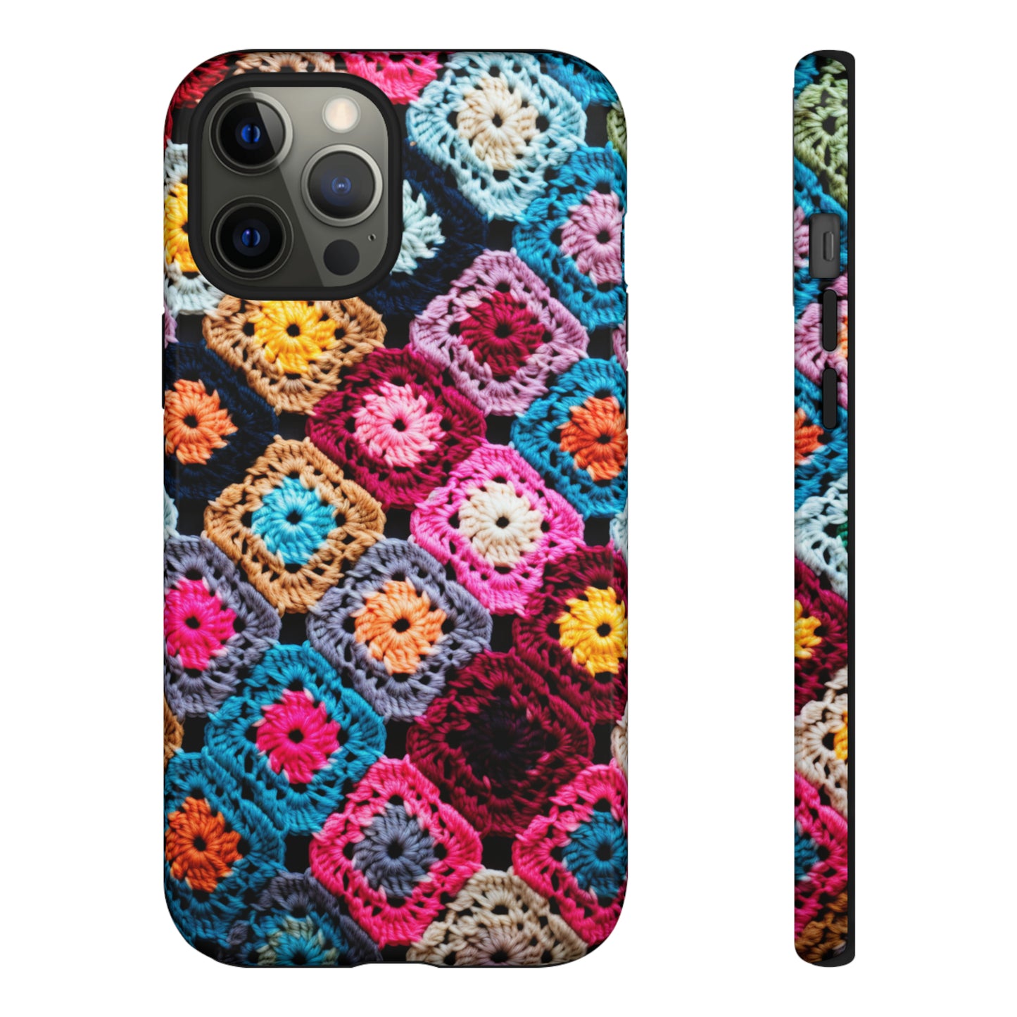 Vintage Floral Crochet Blanket Knit Look Phone Case