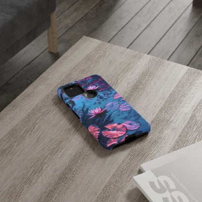 Magenta and Blue Color Zen Lily Pad Phone Case