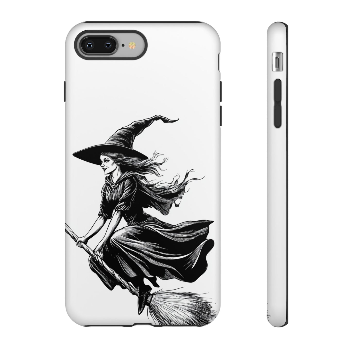 Vintage Halloween Witch on a Broom Spooky Phone Cover