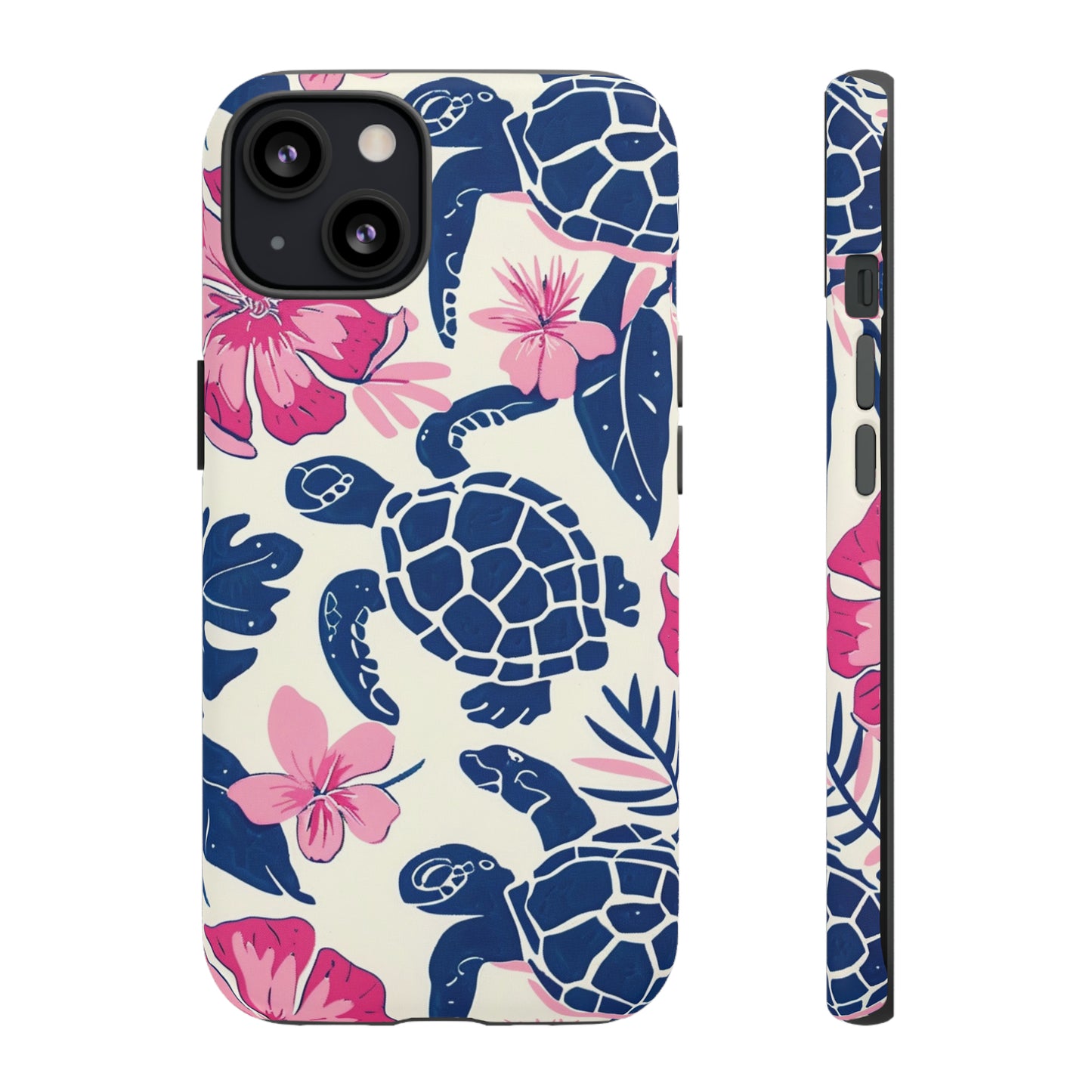 Undersea Floral Blue Sea Turtle Phone Case