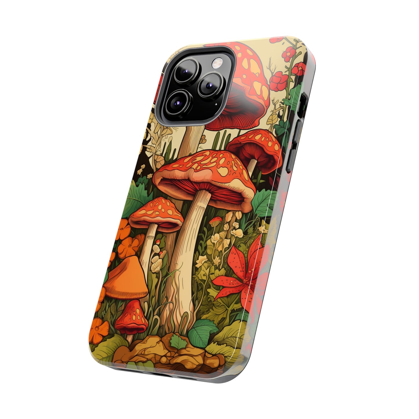 Psychedelic Retro Mushrooms: Dive Deep into Nostalgic Vibes | iPhone Case