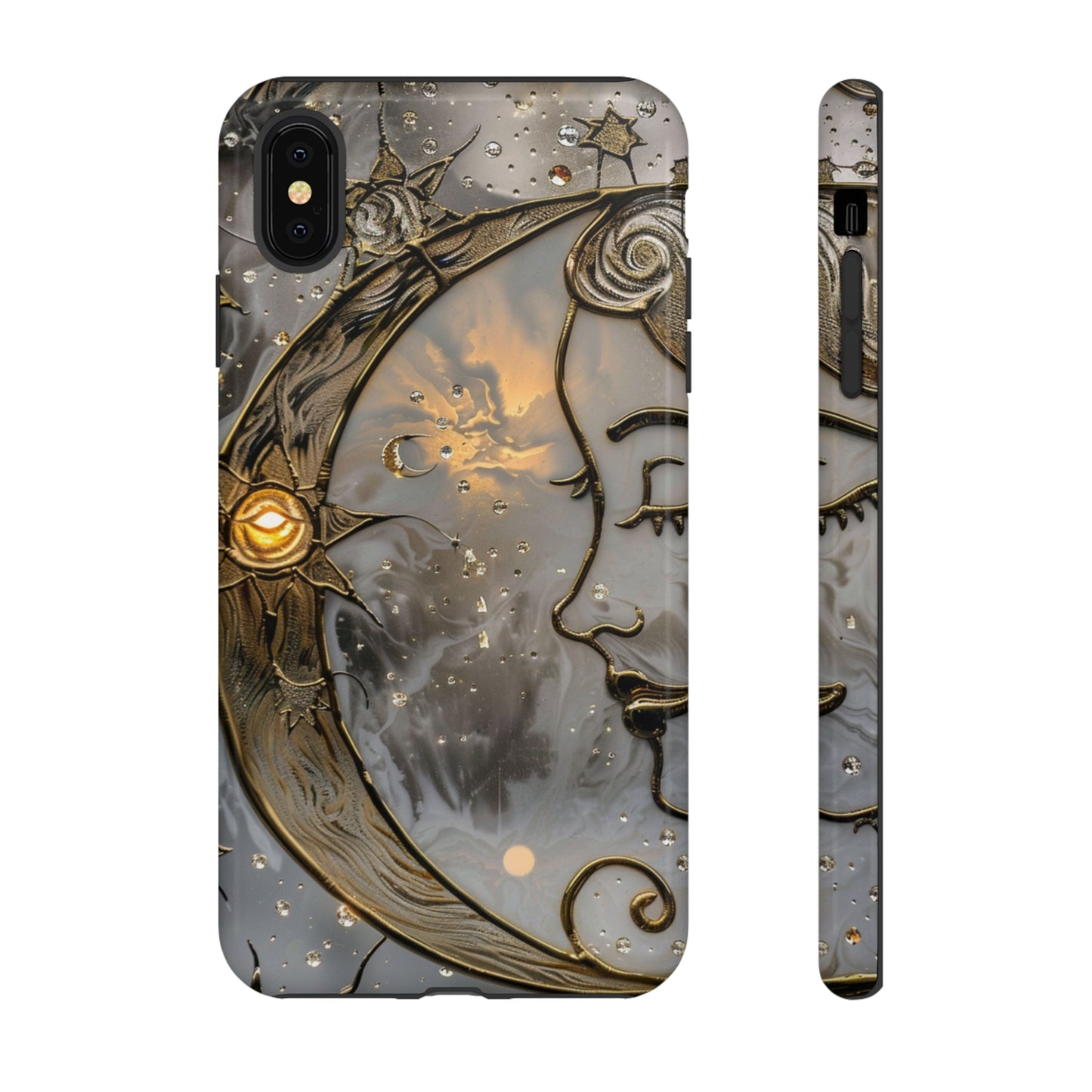 Moon Stars Stained Glass Starry Night Phone Case