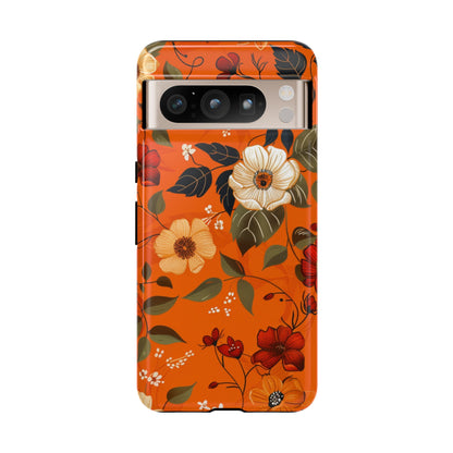 Orange Floral Phone Tough Case