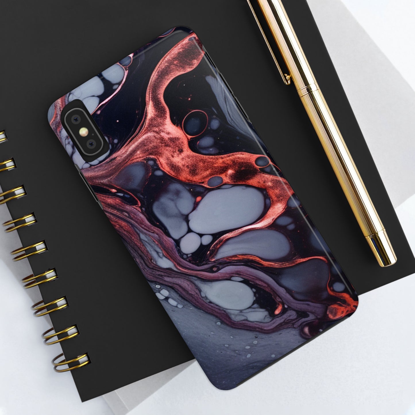 Marbled Dark Lava Flow Phone Case | Embrace the Vibrant Magma Vibes