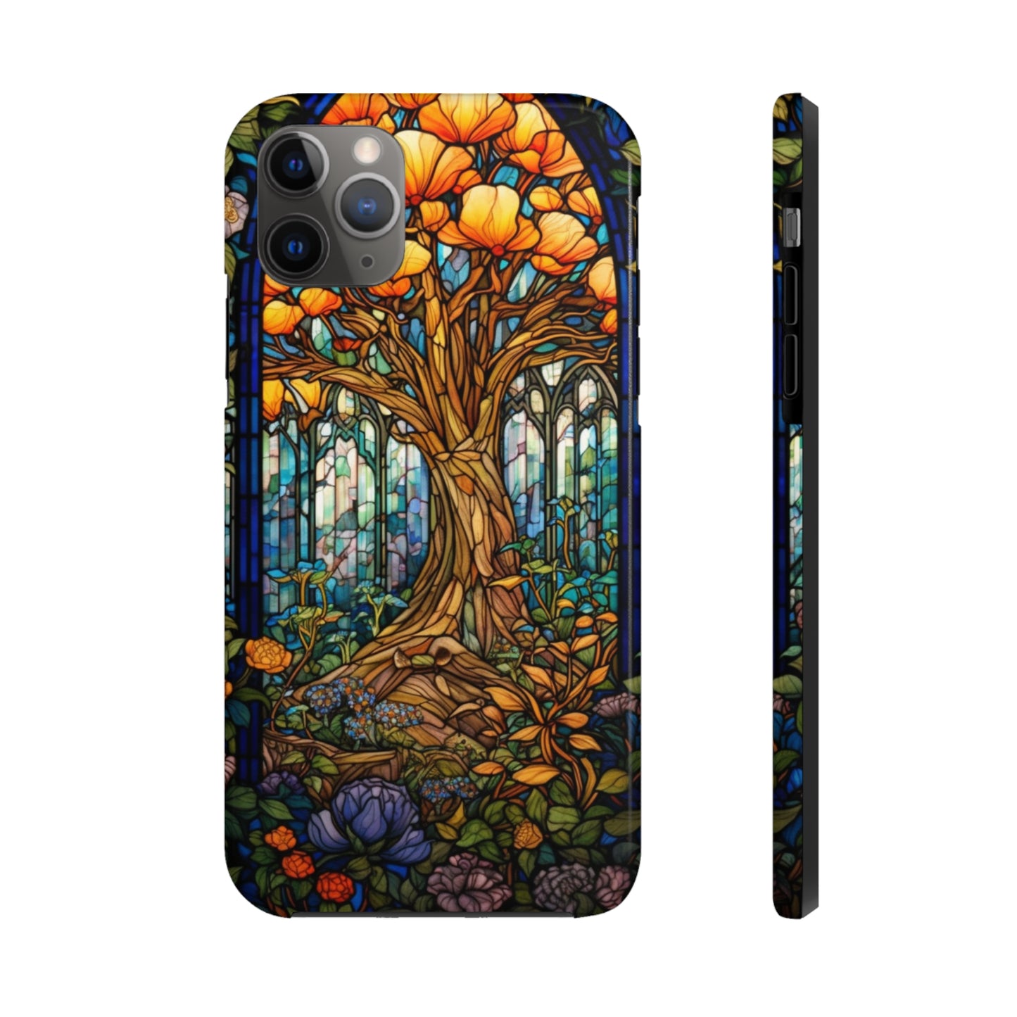 Tree of Life Stained Glass Style iPhone Tough Case | Embrace Nature's Harmony with Durable Elegance