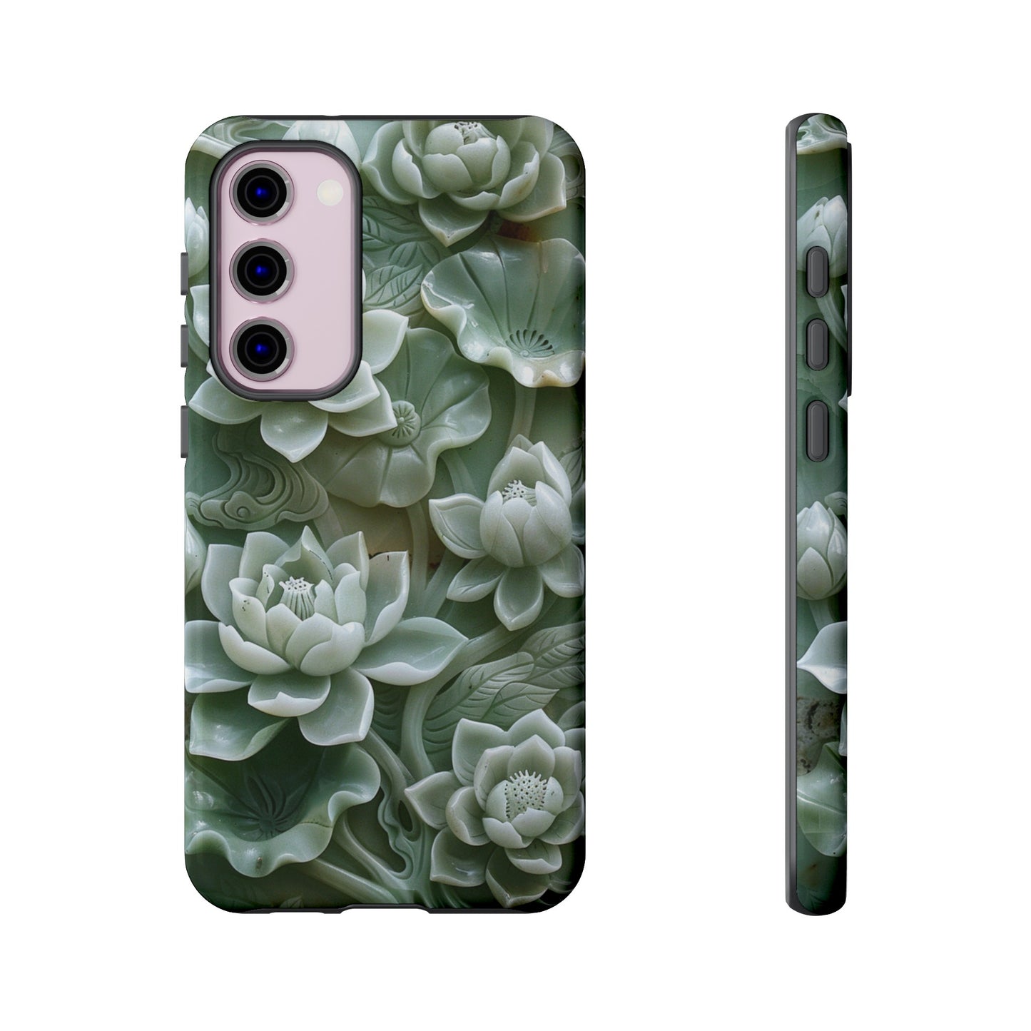 Green Jade Lotus Floral Art Phone Case