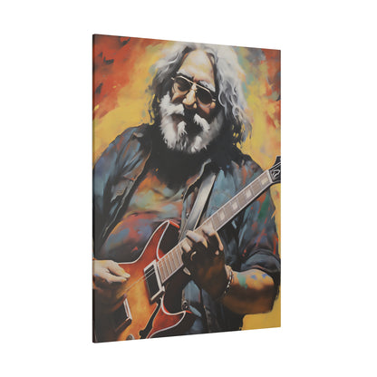 Jerry Garcia Playing Guitar  | Stretched Canvas Print